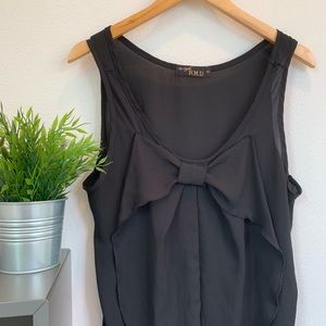 Sheer Black Bow Blouse